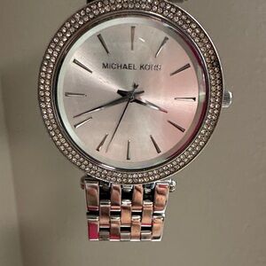 Michael Kors Silver Crystal-Embellished Watch